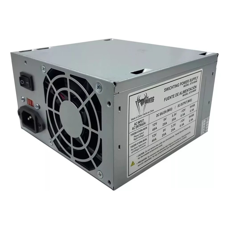 FUENTE DE PODER SPIDERTEC 600W 20+4