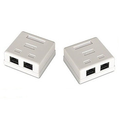 CAJETIN DE 2 HUECOS PVC 2X2