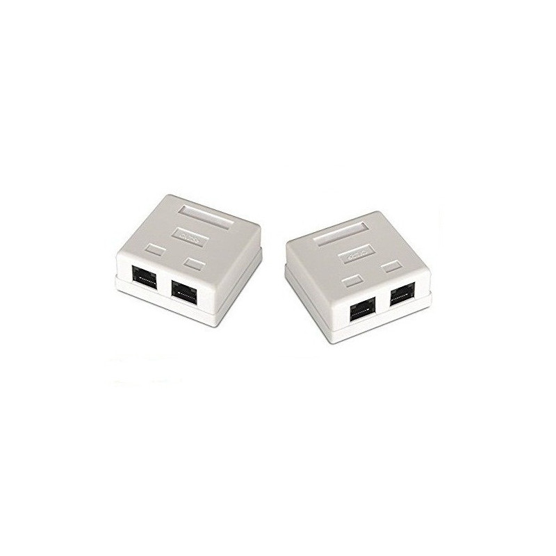 CAJETIN DE 2 HUECOS PVC 2X2