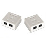 CAJETIN DE 2 HUECOS PVC 2X2