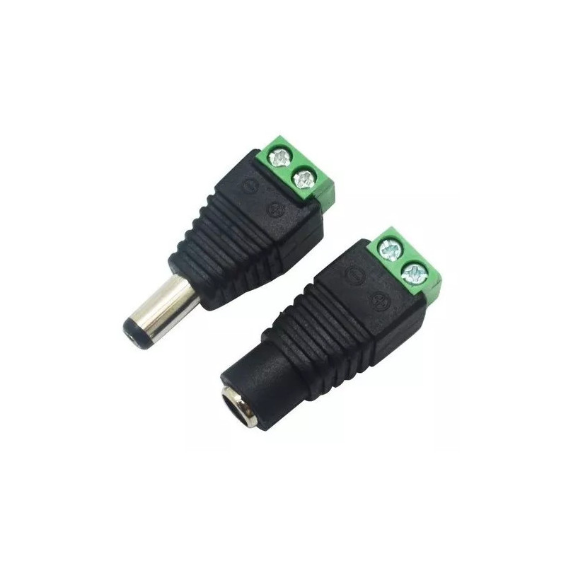 CONECTOR DC MACHO Y HEMBRA PARA CCTV