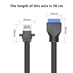 CABLE USB A 20 PINES PARA CASE