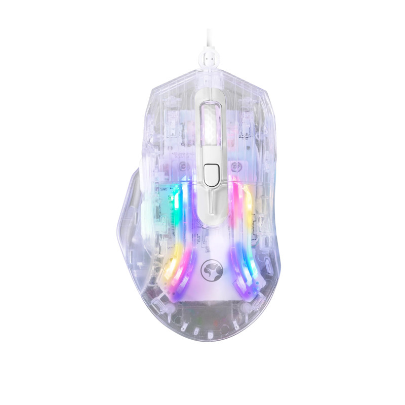 MOUSE MARVO RGB TRANSPARENTE 6 BOTONES