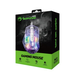 MOUSE MARVO RGB TRANSPARENTE 6 BOTONES