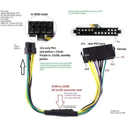 ADAPTADOR PARA FUENTE 24 PINES A 8 PINES