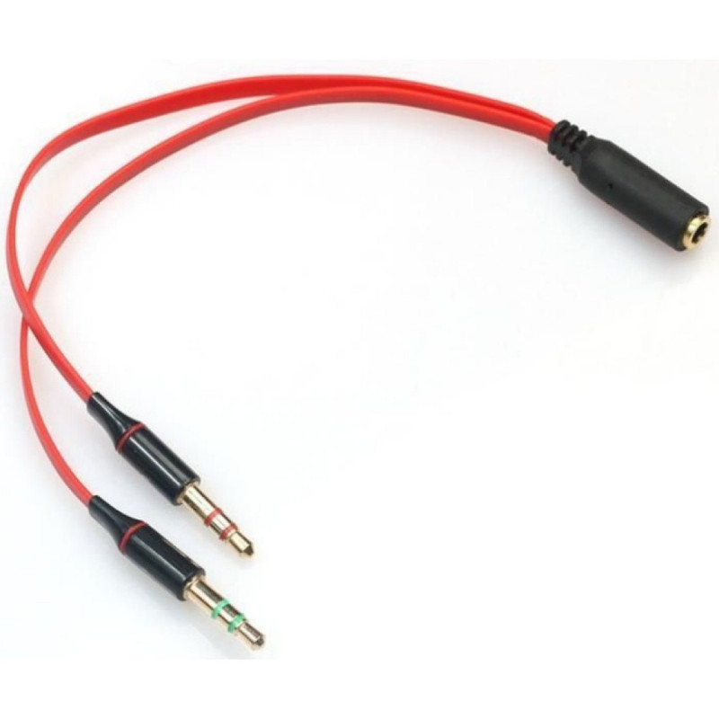 CONVERTIDOR 2 JACK 3.5MM MACHO A 1 JACK 3.5MM HEMBRA