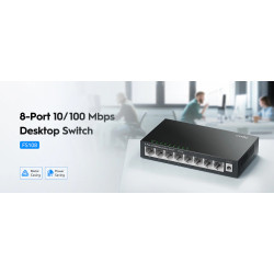 SWITCH CUDY 8 PUERTOS 10/100 METALICO