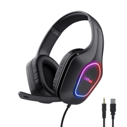 AUDIFONOS TRUST GXT 416 ZIROX GAMING LIGEROS CON ILUMINACIÓN LED