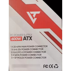 FUENTE DE PODER LEADERTECH 600W 80+ BRONZE
