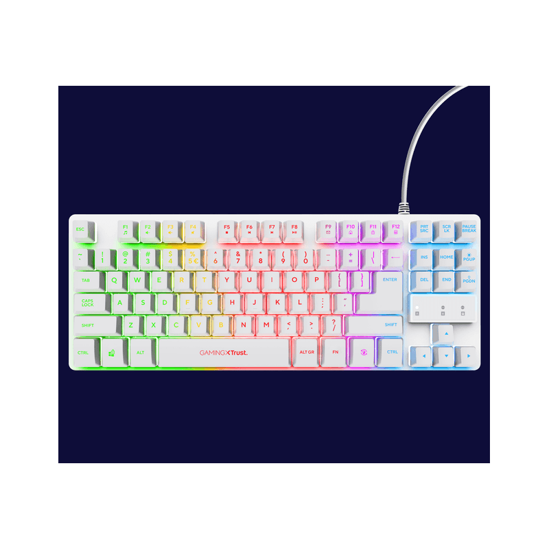 TECLADO TRUST RGB BLANCO MEMBRANA