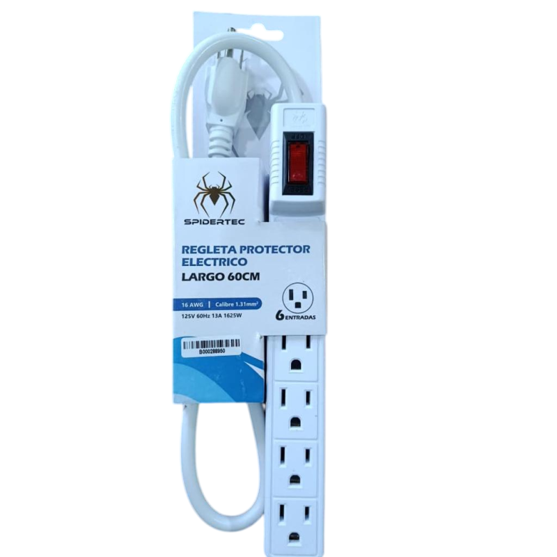 REGLETA SPIDERTEC 6 TOMAS 120V PROTECTOR
