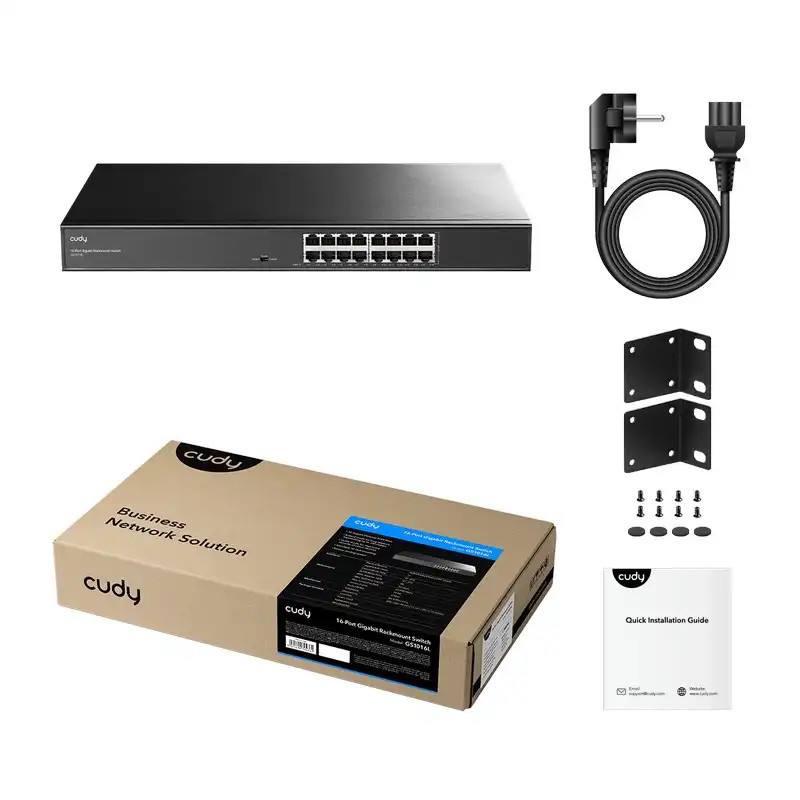 SWITCH CUDY 16 Ptos GIGABIT RAKEABLE