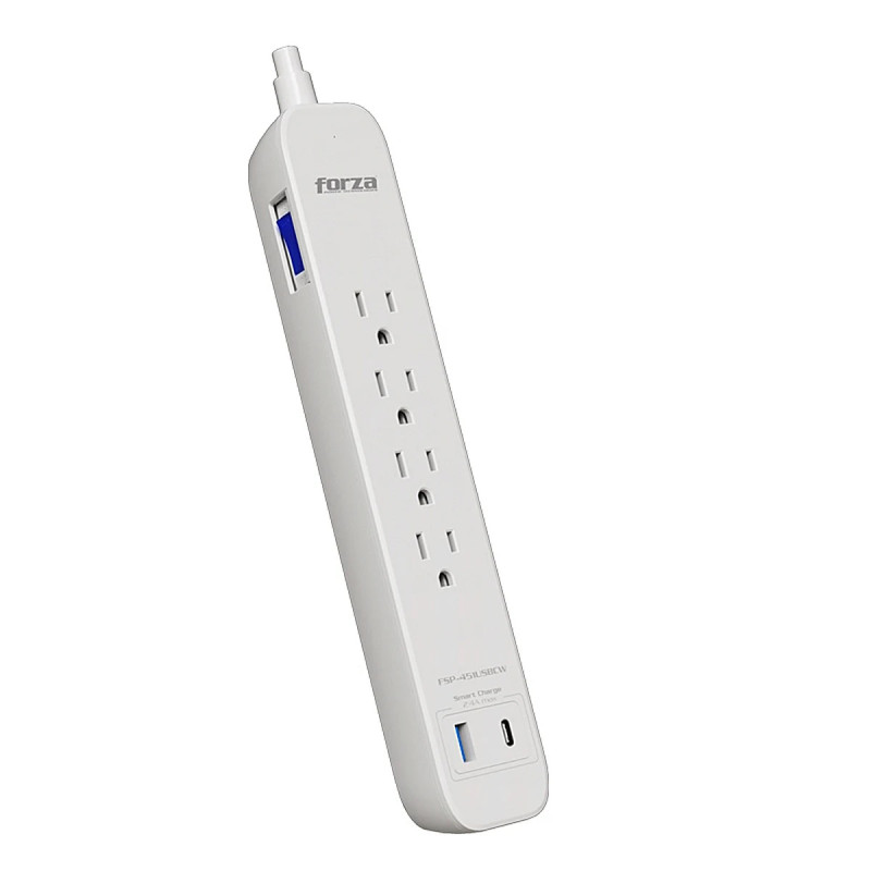 REGLETA FORZA 4 TOMAS 1 USB 1 USB-