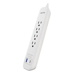 REGLETA FORZA 4 TOMAS 1 USB 1 USB-