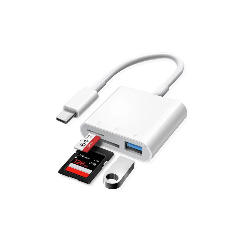 OTG TIPO C A LECTOR DE MEORIA USB SD 3E