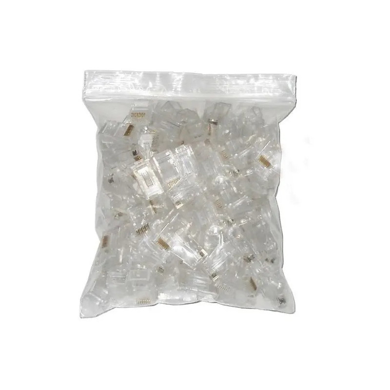 CONECTOR RJ45 CAT5e PAQUETE DE 100 UNIDADES