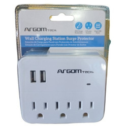 ENCHUFE ARGOM 3 SALIDAS/2 USB 110V